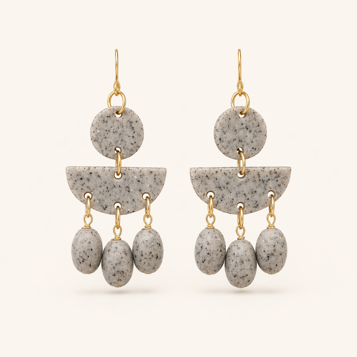 Speckled Grey Cascade Earrings