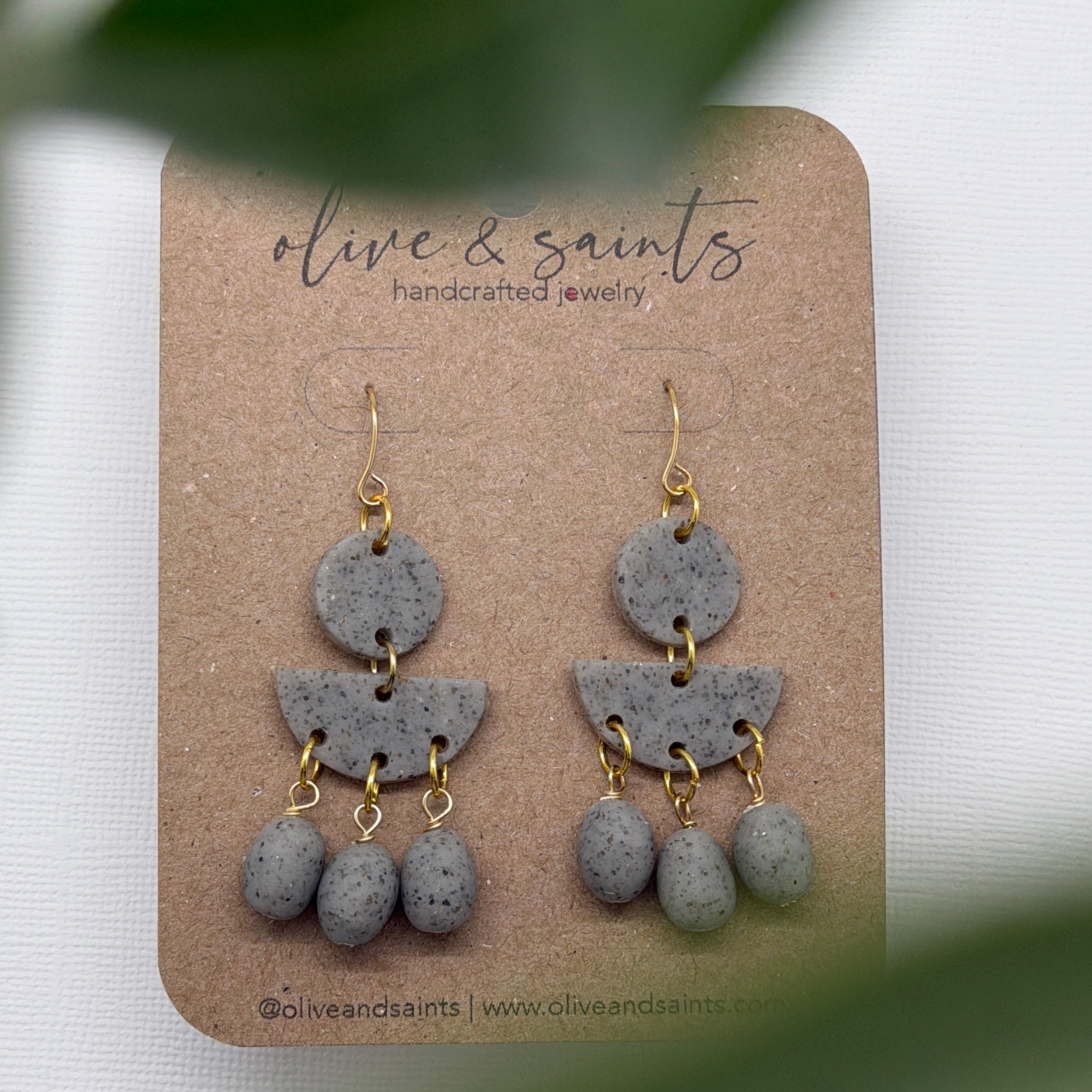 Speckled Grey Cascade Earrings